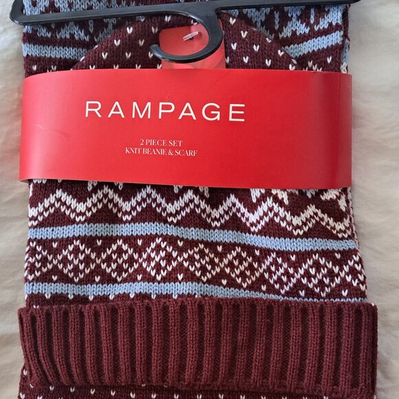 RAMPAGE 2 Piece Set Knit Beanie & Scarf New Item - Picture 1 of 2
